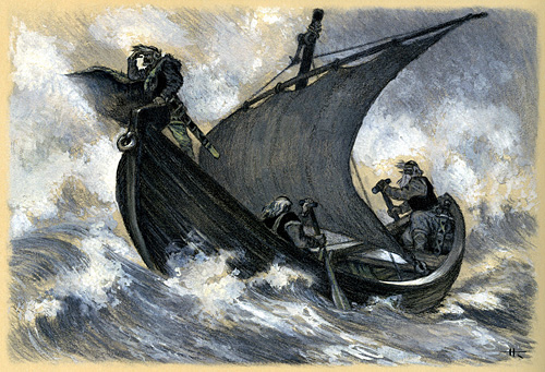 Vainamoinen and Ilmarinen Go to Pohjola to Take the Sampo